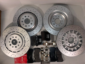 Maserati Ghibli SQ4 Quattroporte AWD Front & Rear Rotors and Brembo Brake Pads Set